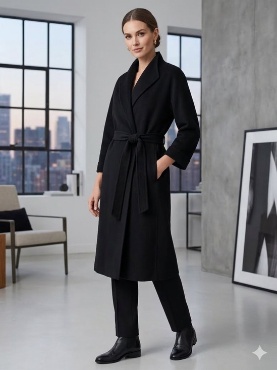 Neiman Marcus Jackets & Blazers - Vintage Neiman Marcus 100% Cashmere Black Long Overcoat Jacket Women’s Medium